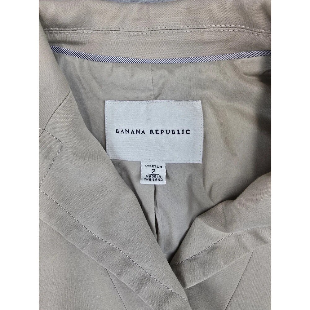 BANANA REPUBLIC Women's Beige Stretch Blazer Jacket Sz 2 Button Back Detail - Picture 2 of 6